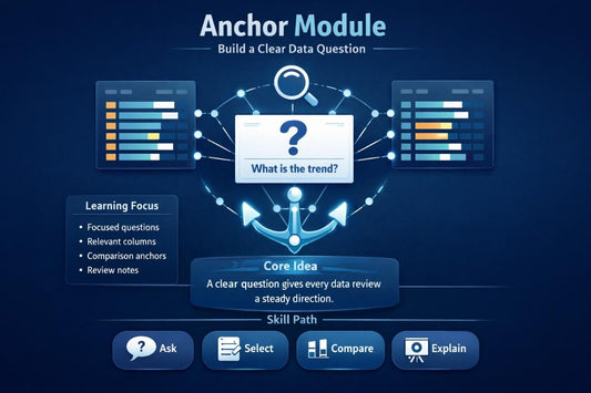 Educational interface with text and icons on a blue background