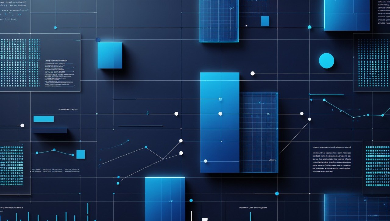 Blue geometric pattern on a dark background