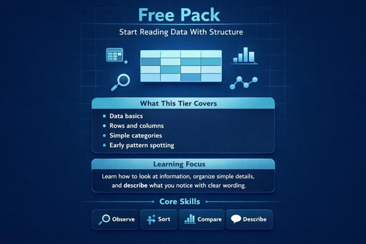 Educational interface with text and icons on a blue background